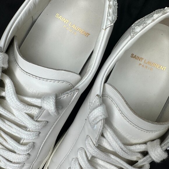Saint Laurent Court Classic Python Low-Top 'White'| Womens: 38 - Picture 9 of 16